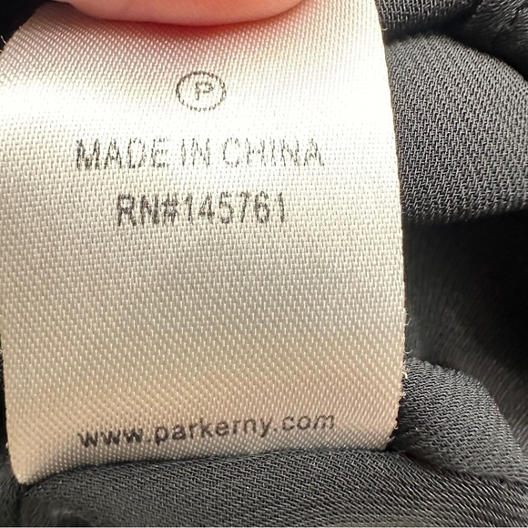 Parker NY Dress Womens Size 4 Black Hi-Low Ruffle Elegant Long Sleeve - Picture 9 of 10